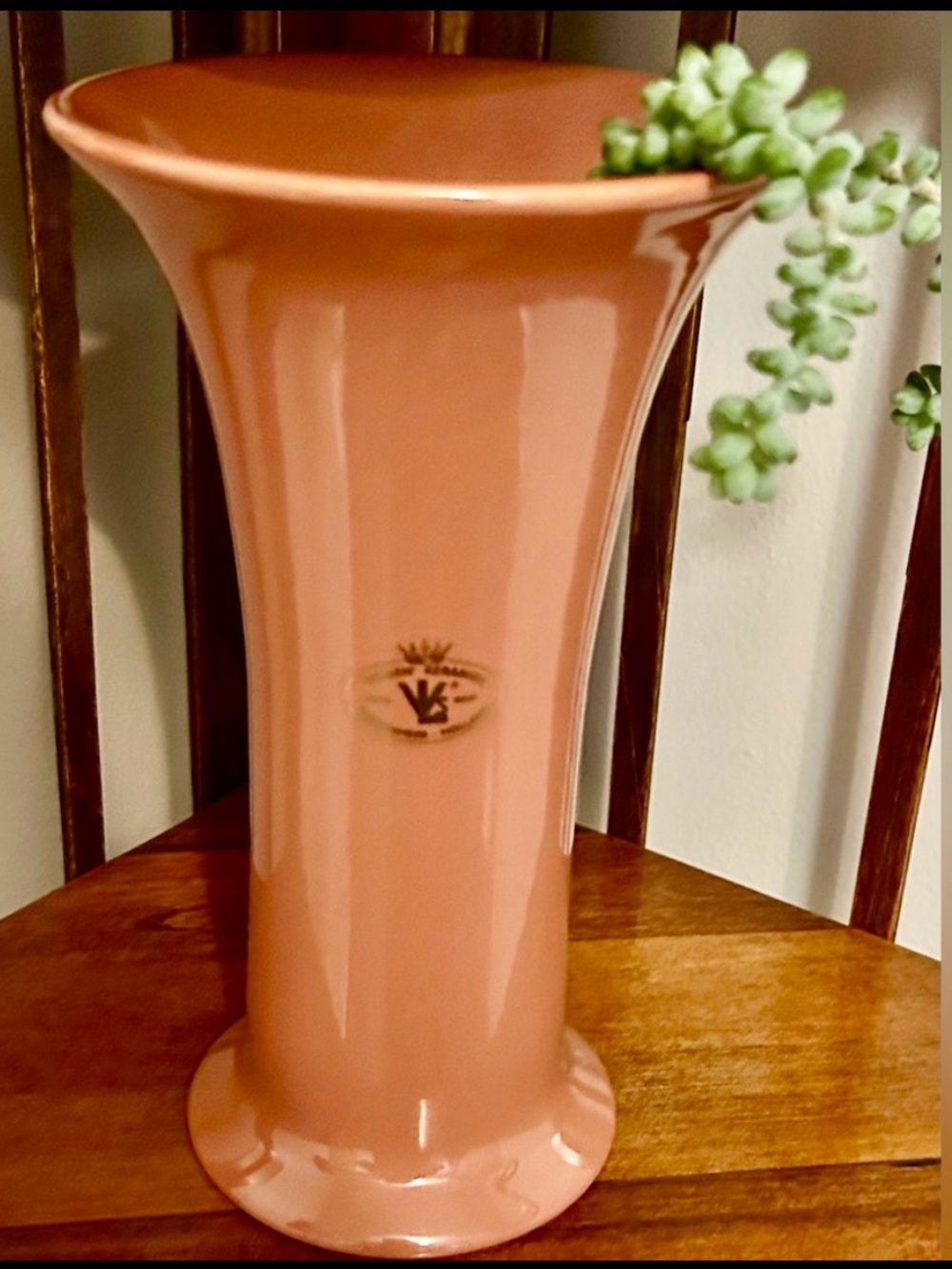 Vintage Velsen Keramiek  Pink Vase
Dutch  MCM Pottery 8”